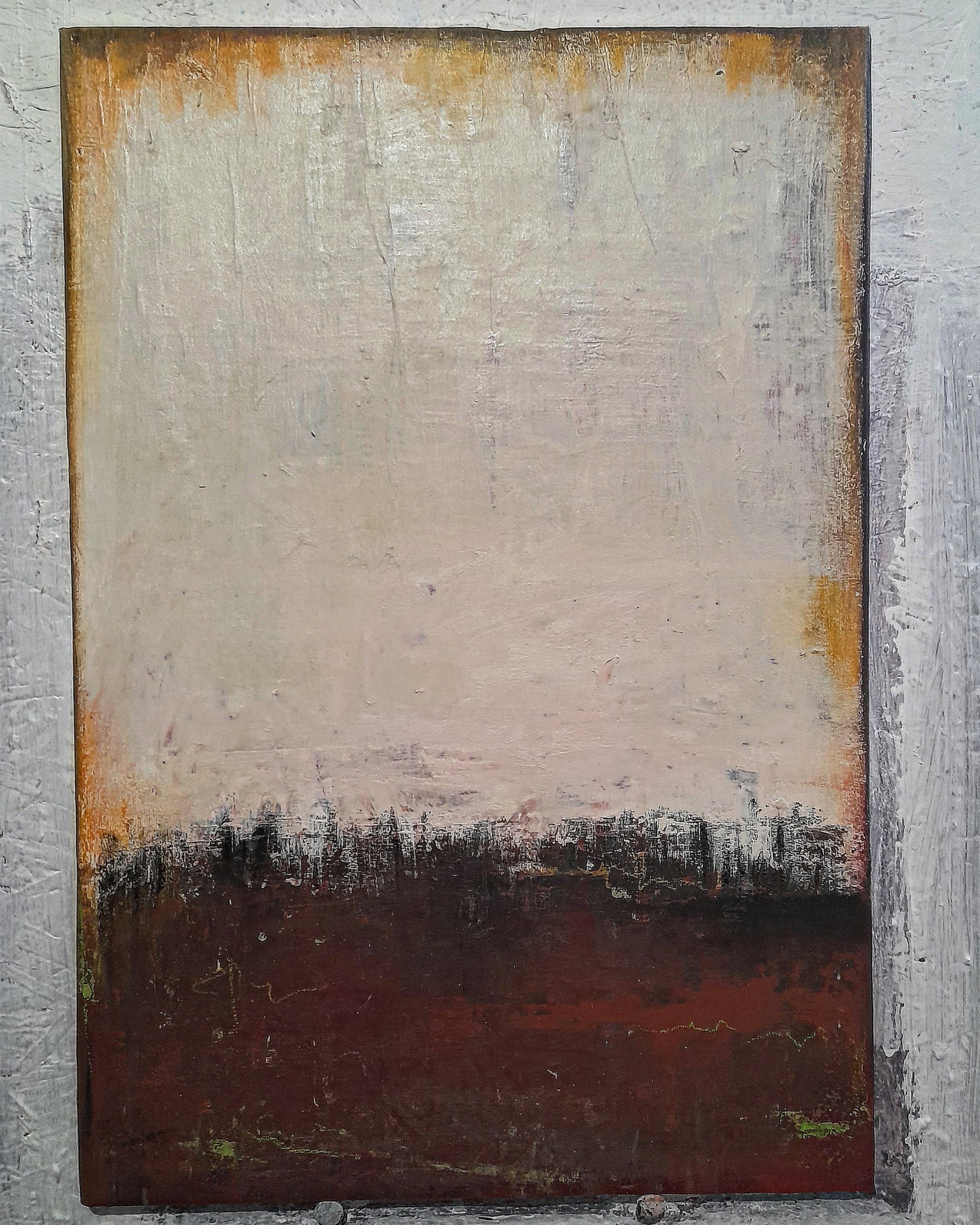 "Red, hot white color field" - Artwork