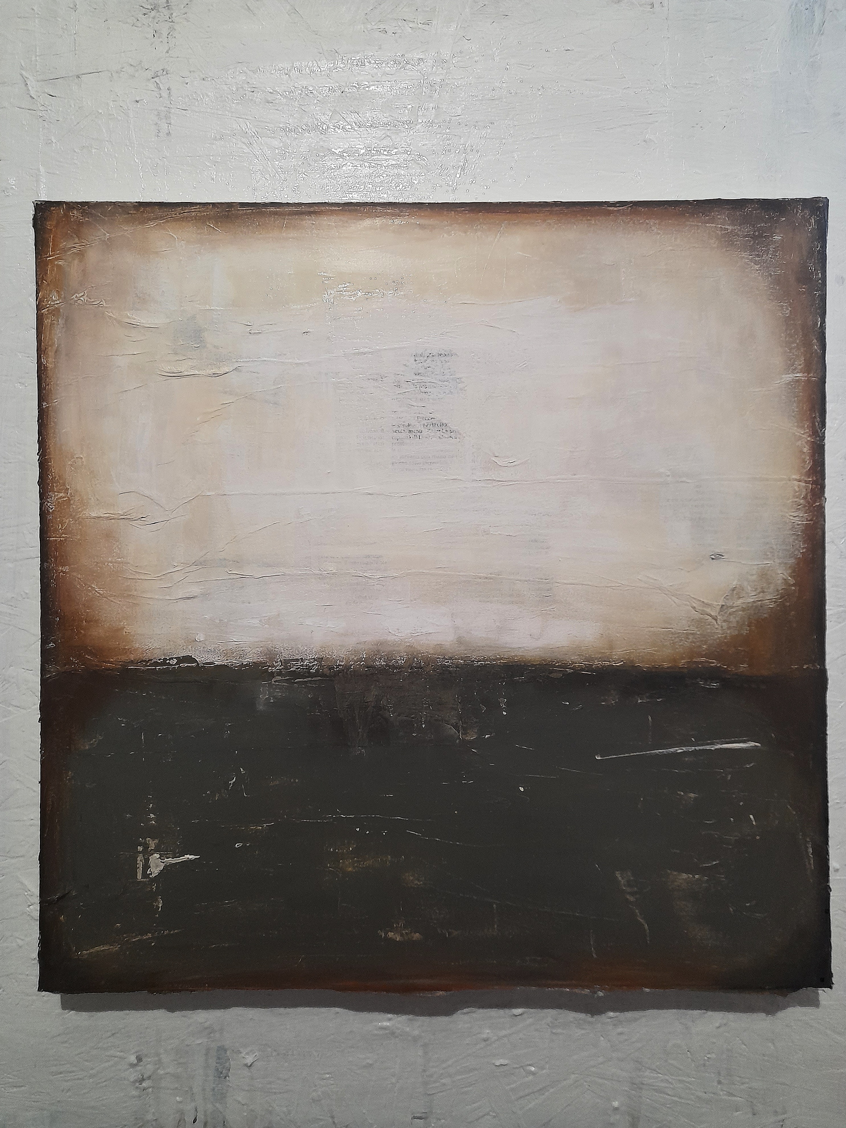 "Olive, hot white color field" - Artwork