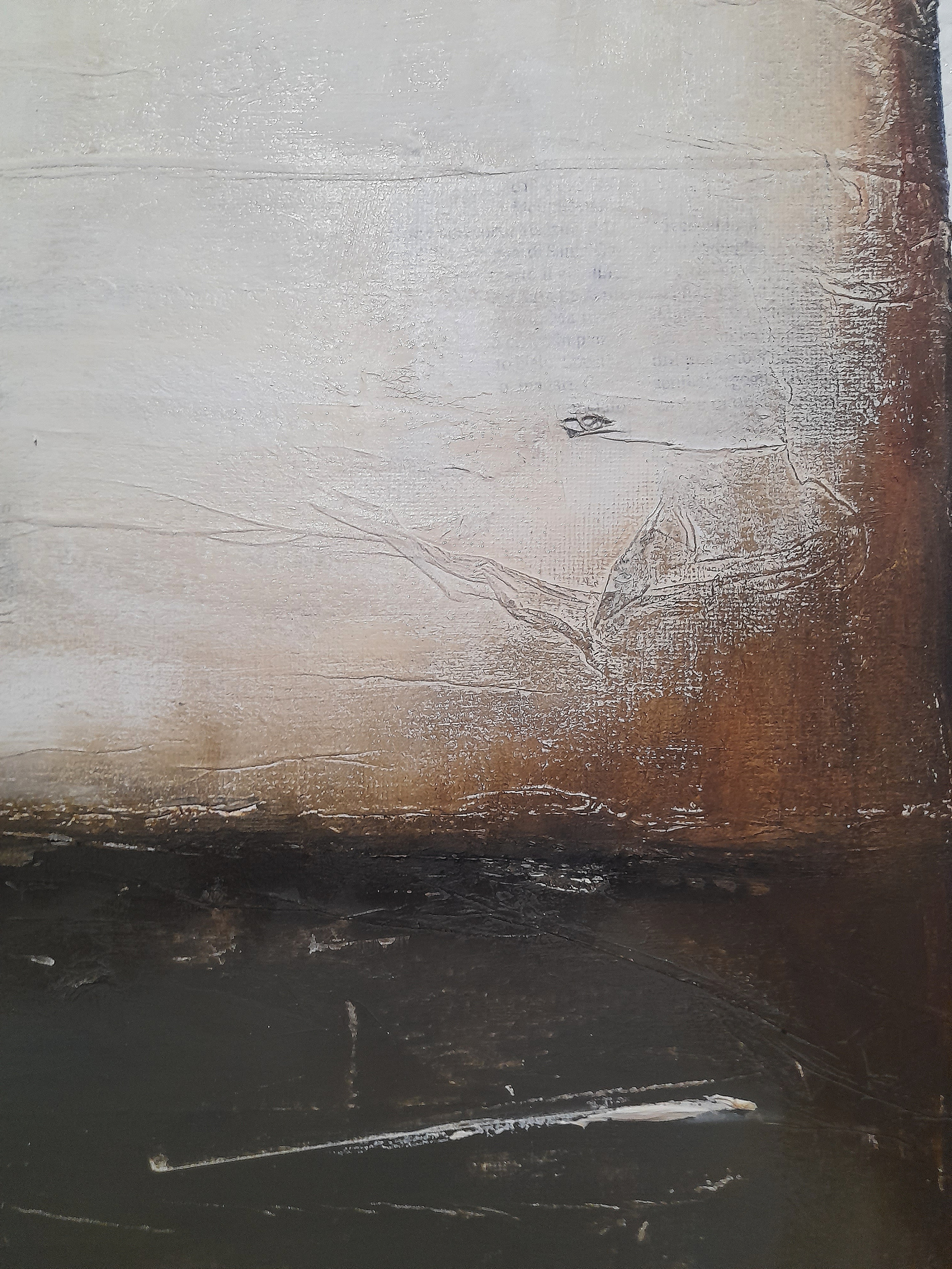 "Olive, hot white color field" - Artwork