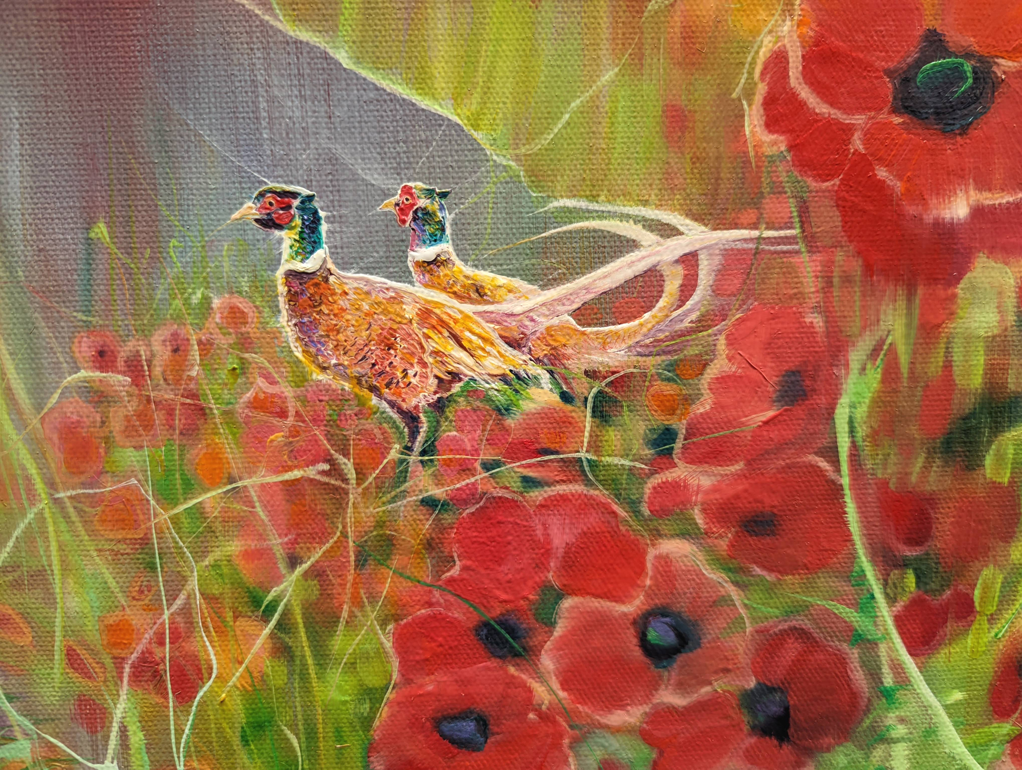 Beautiful England is an English countryside inspired landscape oil painting with - Artwork