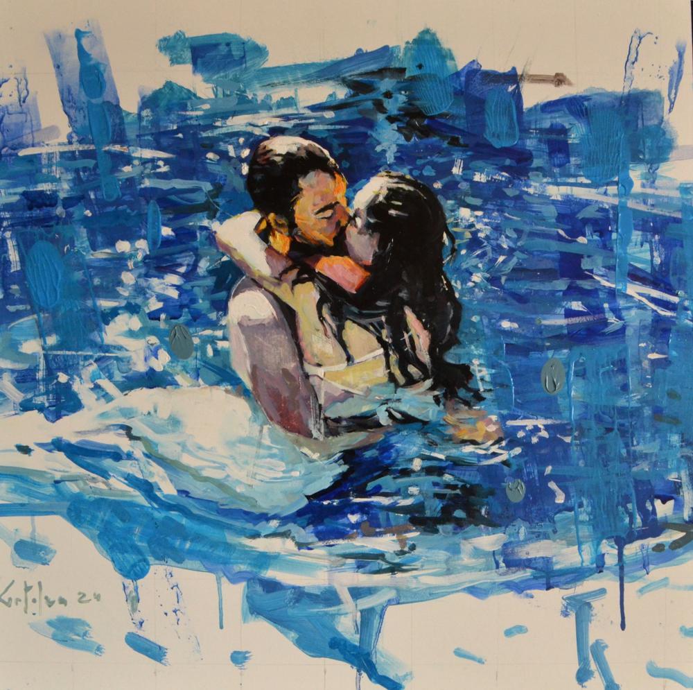 Hug in blue - Artwork