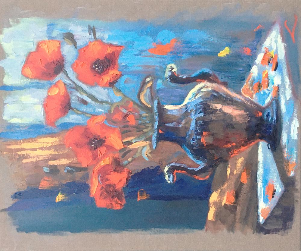 Vivid red poppies - Artwork