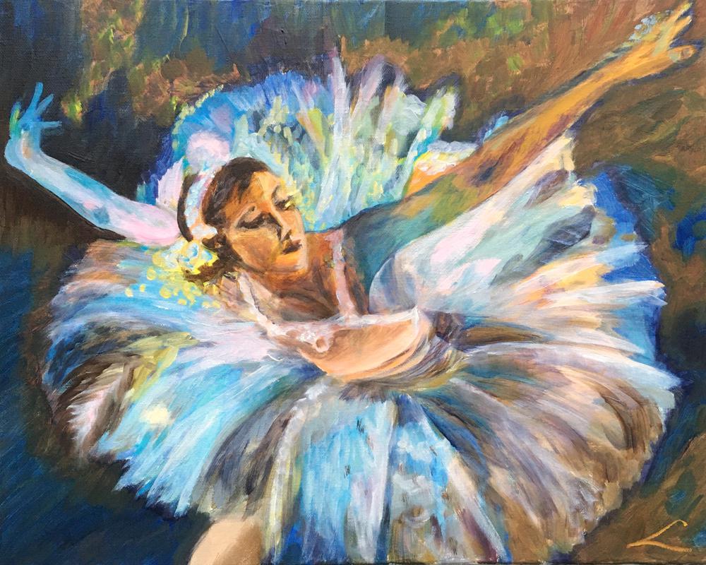 Ballerina in mid - flight - Artwork