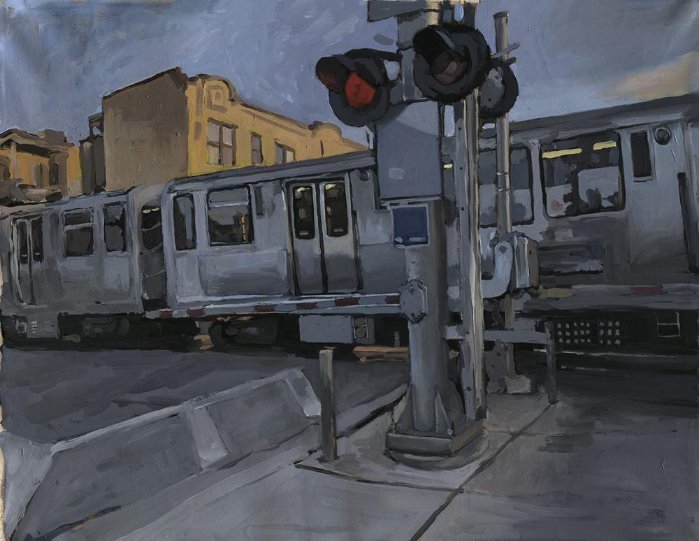 The Chicago El Train, Brown line at Kedzie - Artwork