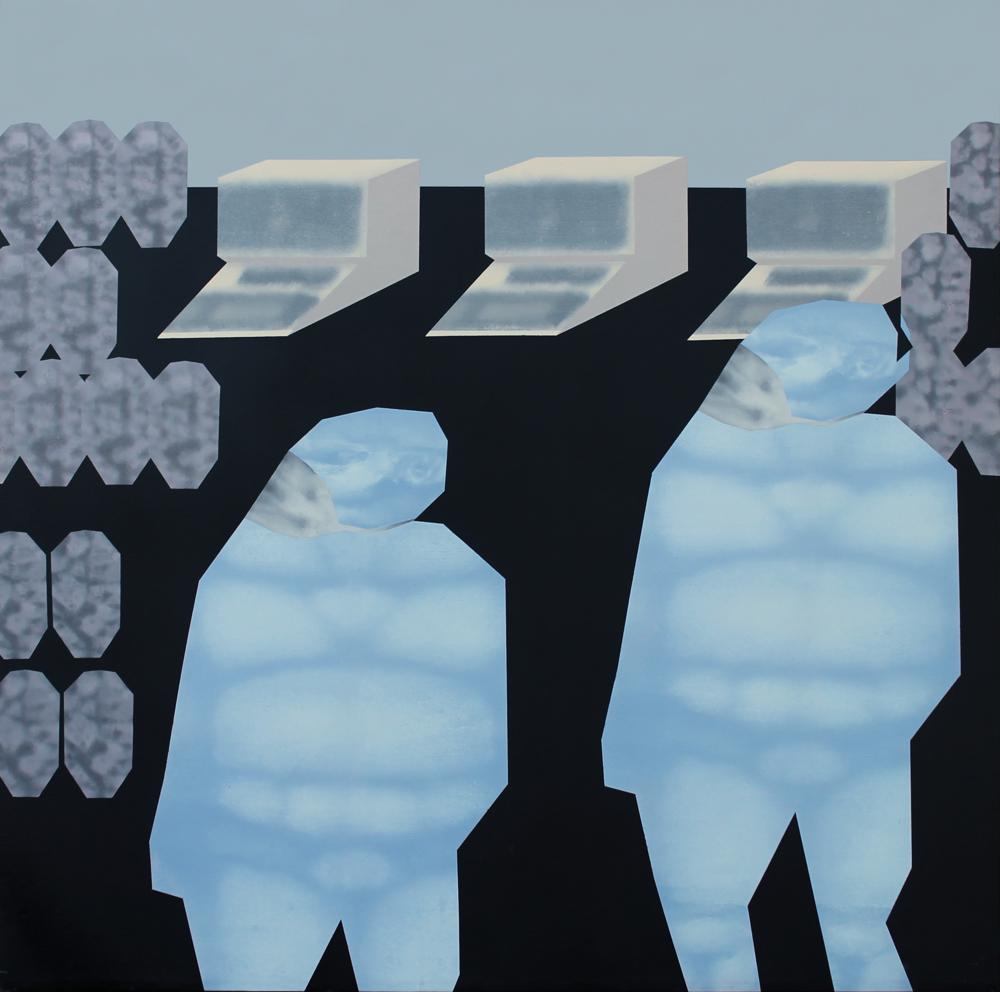 Two figures in a simulation of a landscape  - Artwork