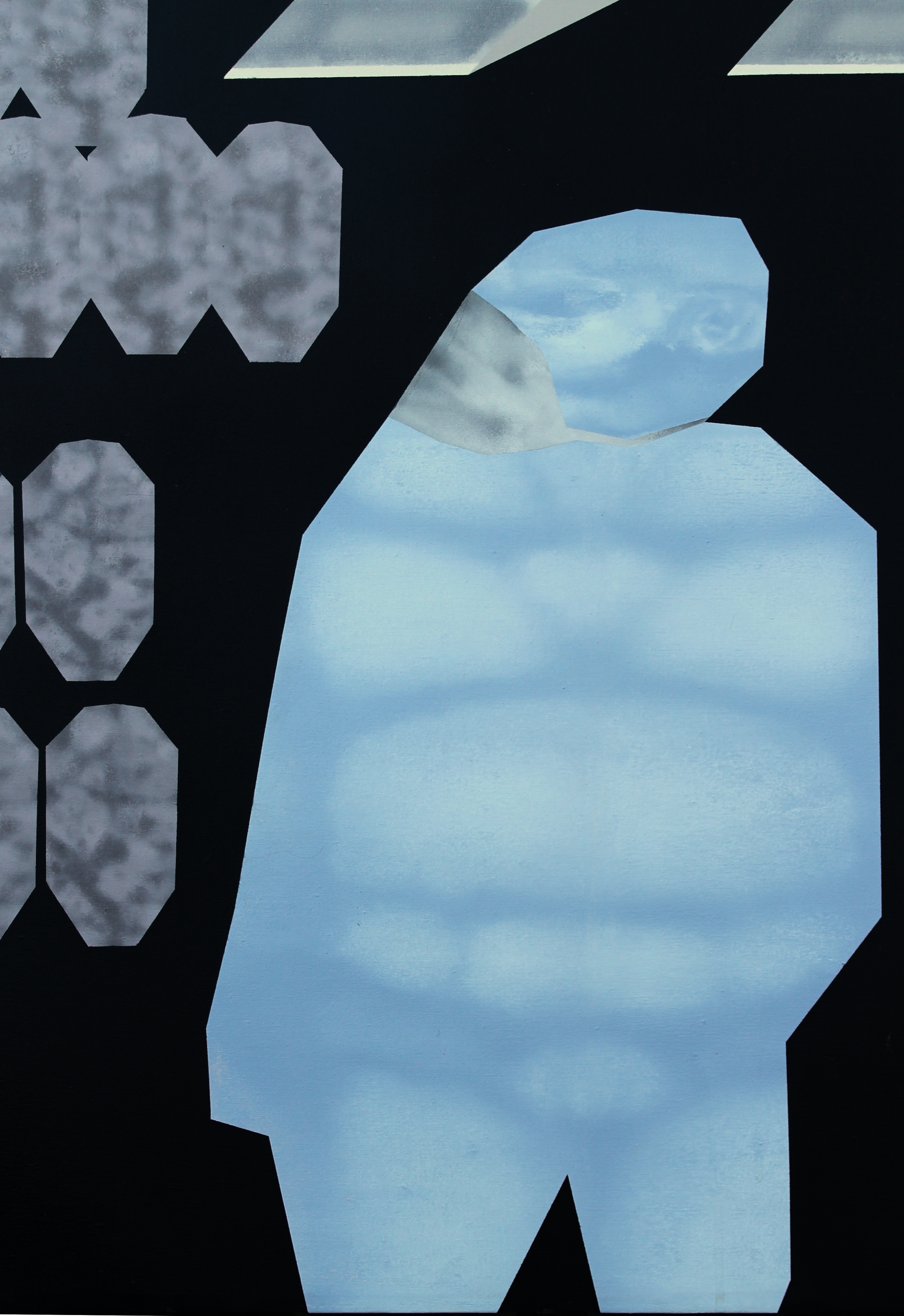 Two figures in a simulation of a landscape  - Artwork