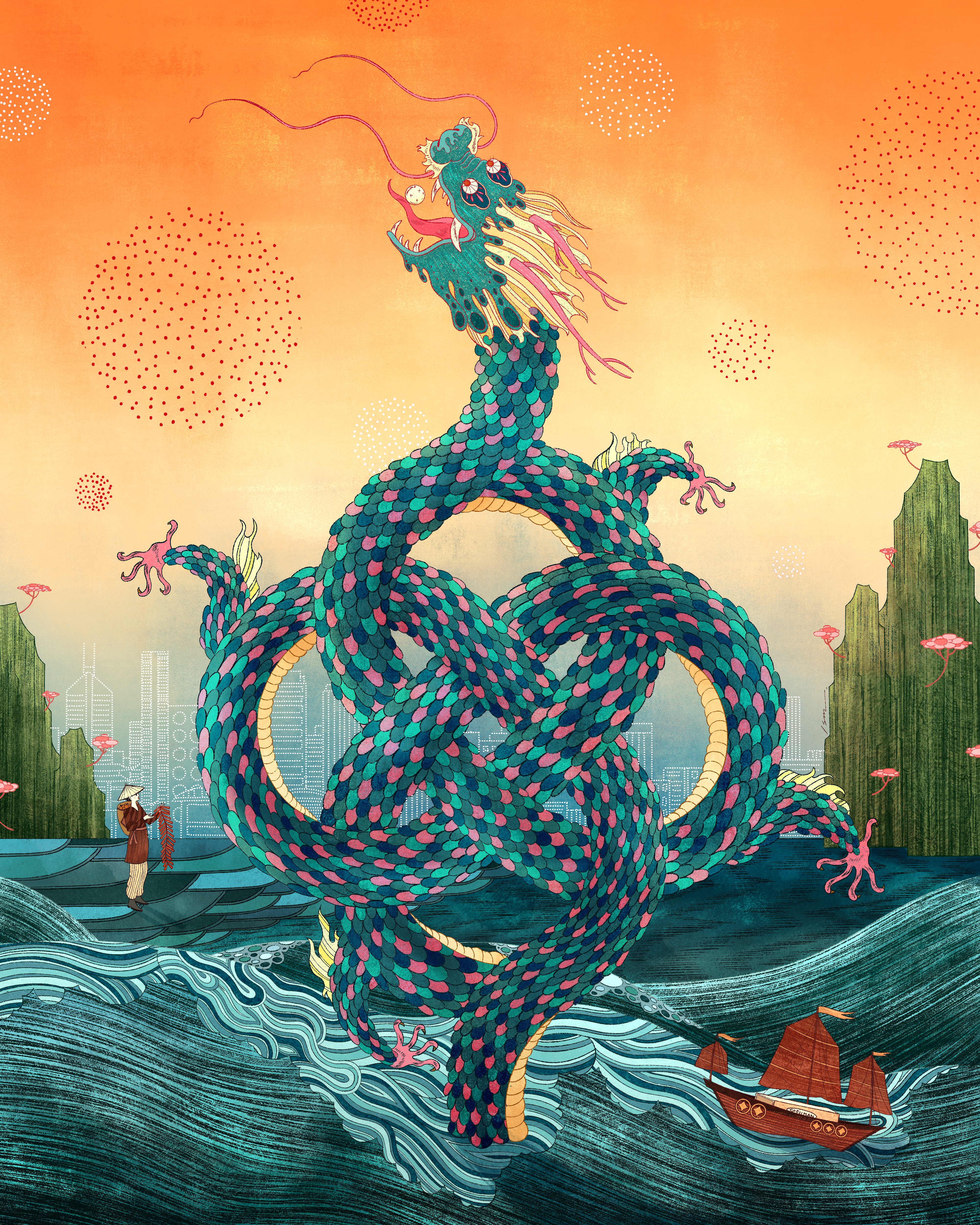 THE FOUR SEAS DRAGON - Artwork