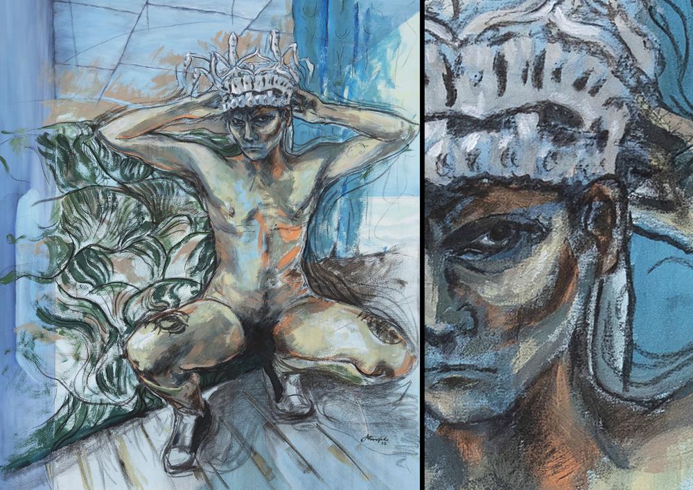 Self-portrait with bridal crown - Artwork