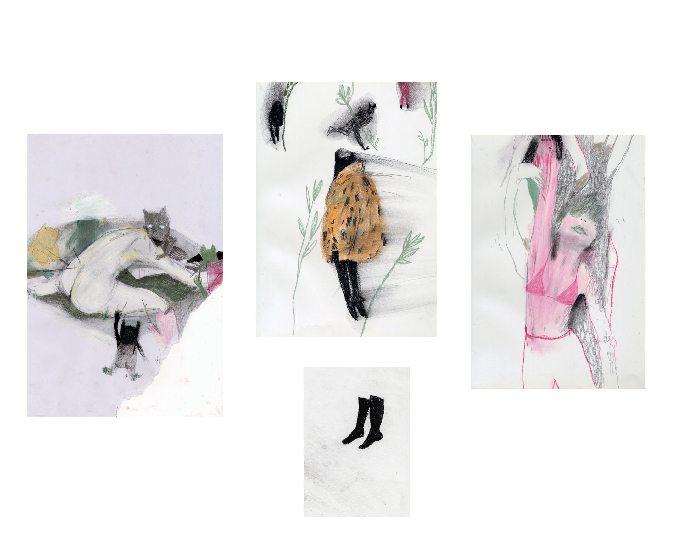 A selection of 4 drawings from MYSTIC SWAMP - questa palude è un tempo di mezzo - Artwork