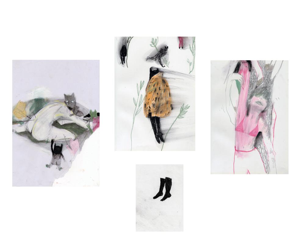 A selection of 4 drawings from MYSTIC SWAMP - questa palude è un tempo di mezzo - Artwork