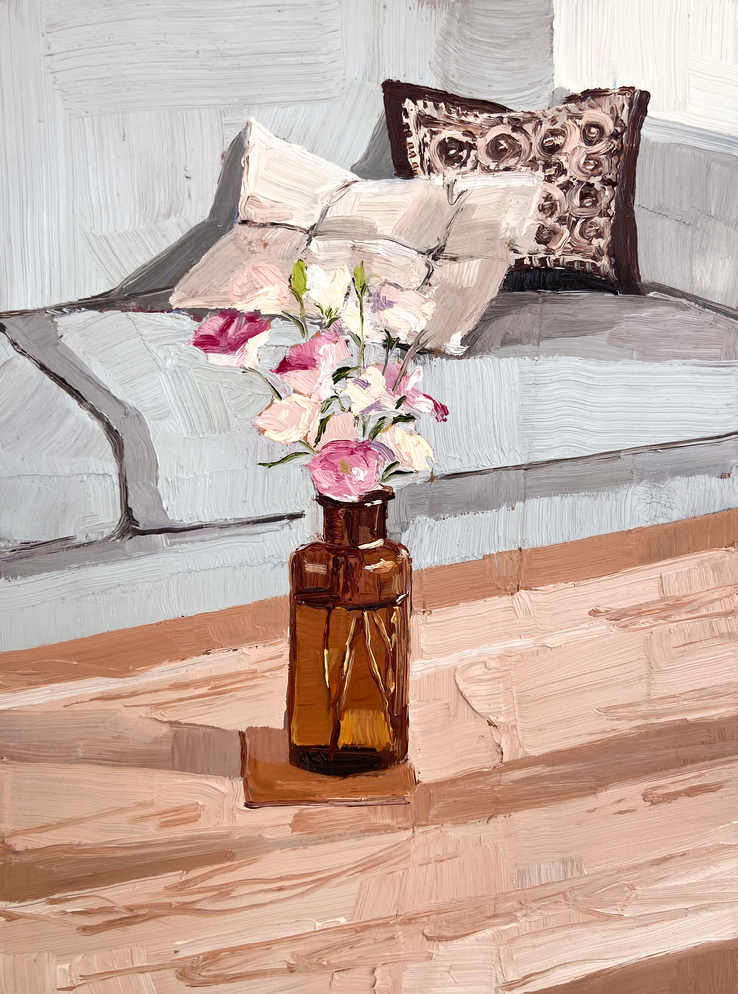 Lisianthus and Pillows - Artwork