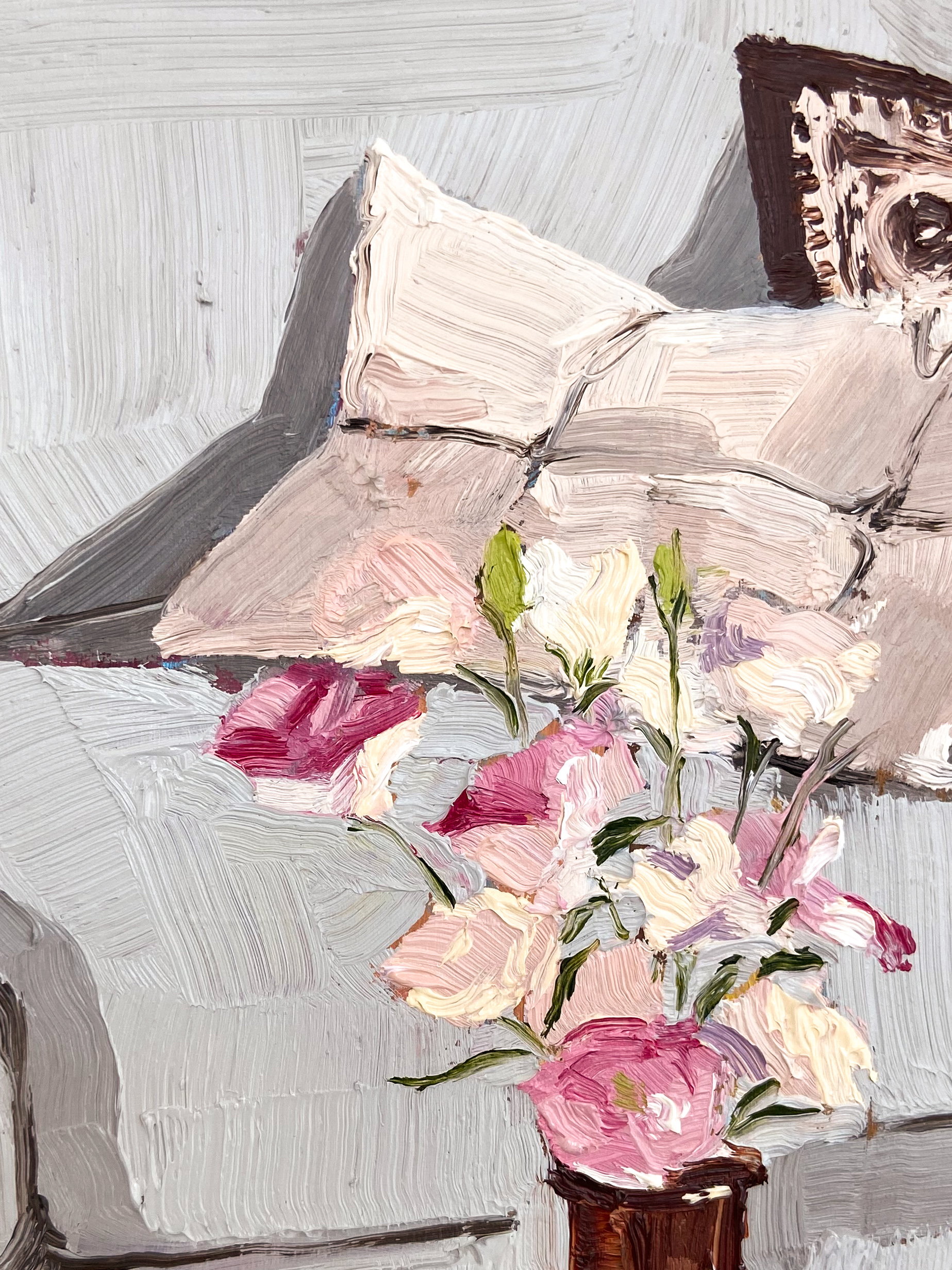 Lisianthus and Pillows - Artwork