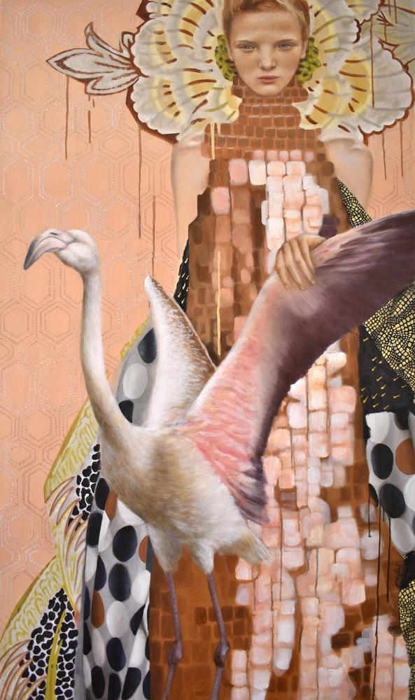 The Chilean Flamingo -Phoenicopterus chilensis- Guardian Keeper - Artwork