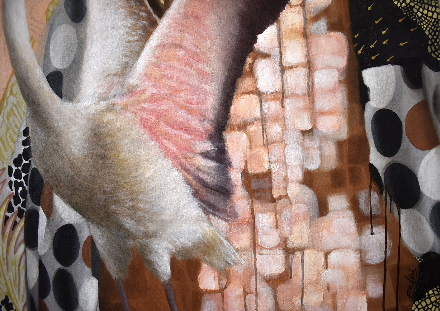 The Chilean Flamingo -Phoenicopterus chilensis- Guardian Keeper - Artwork